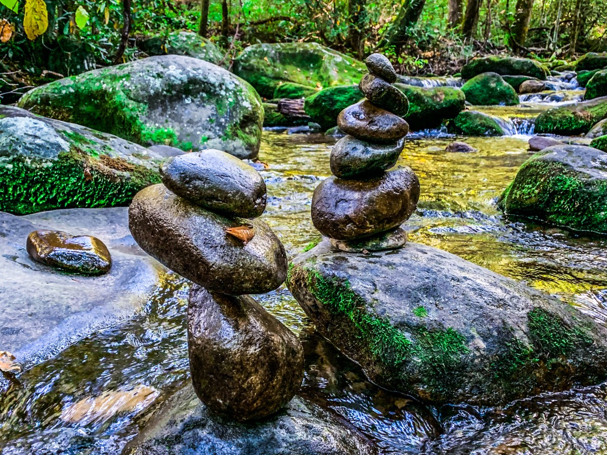 Rock Stacking in the Smokies