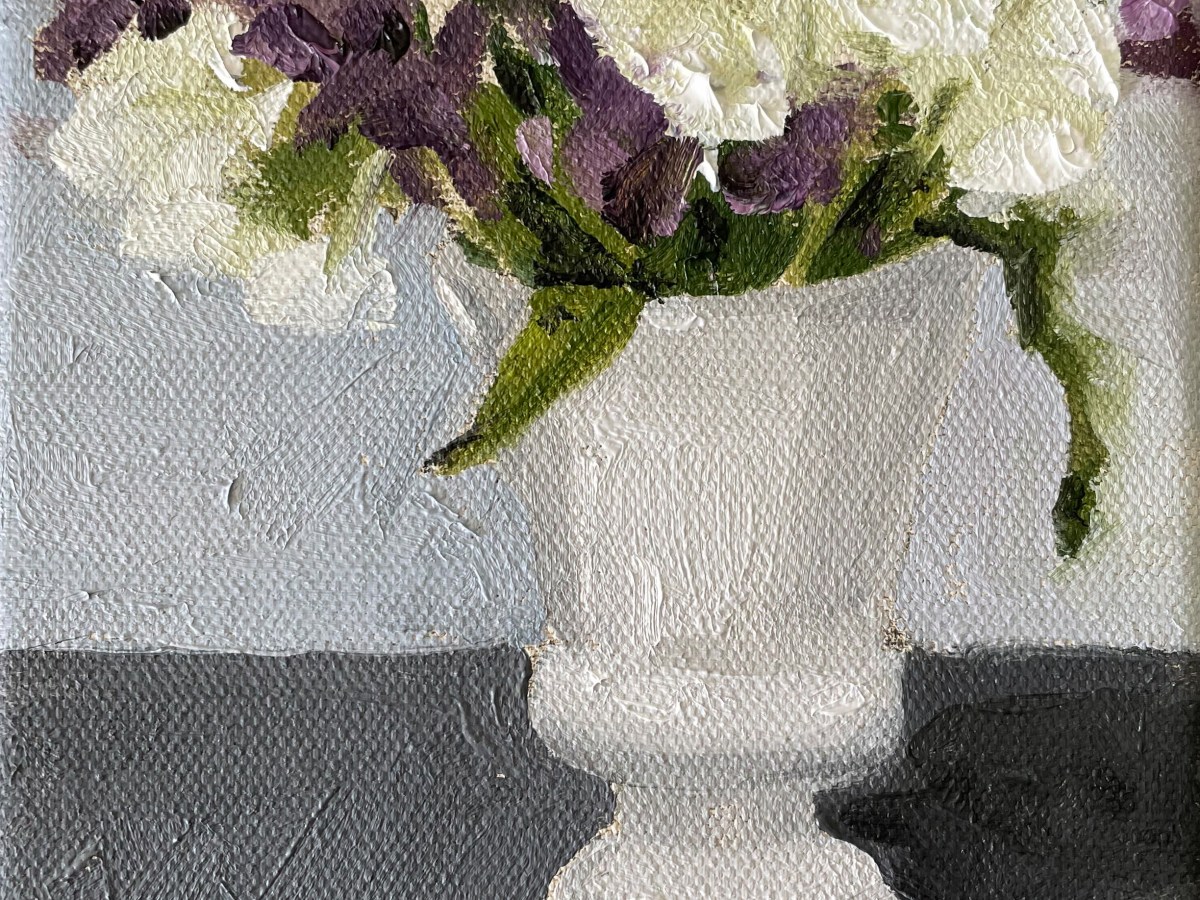 [Private Collection] Flowers in a Milk Glass Vase