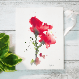 [Digital Print Available] No. 1 Ruby-ish Floral